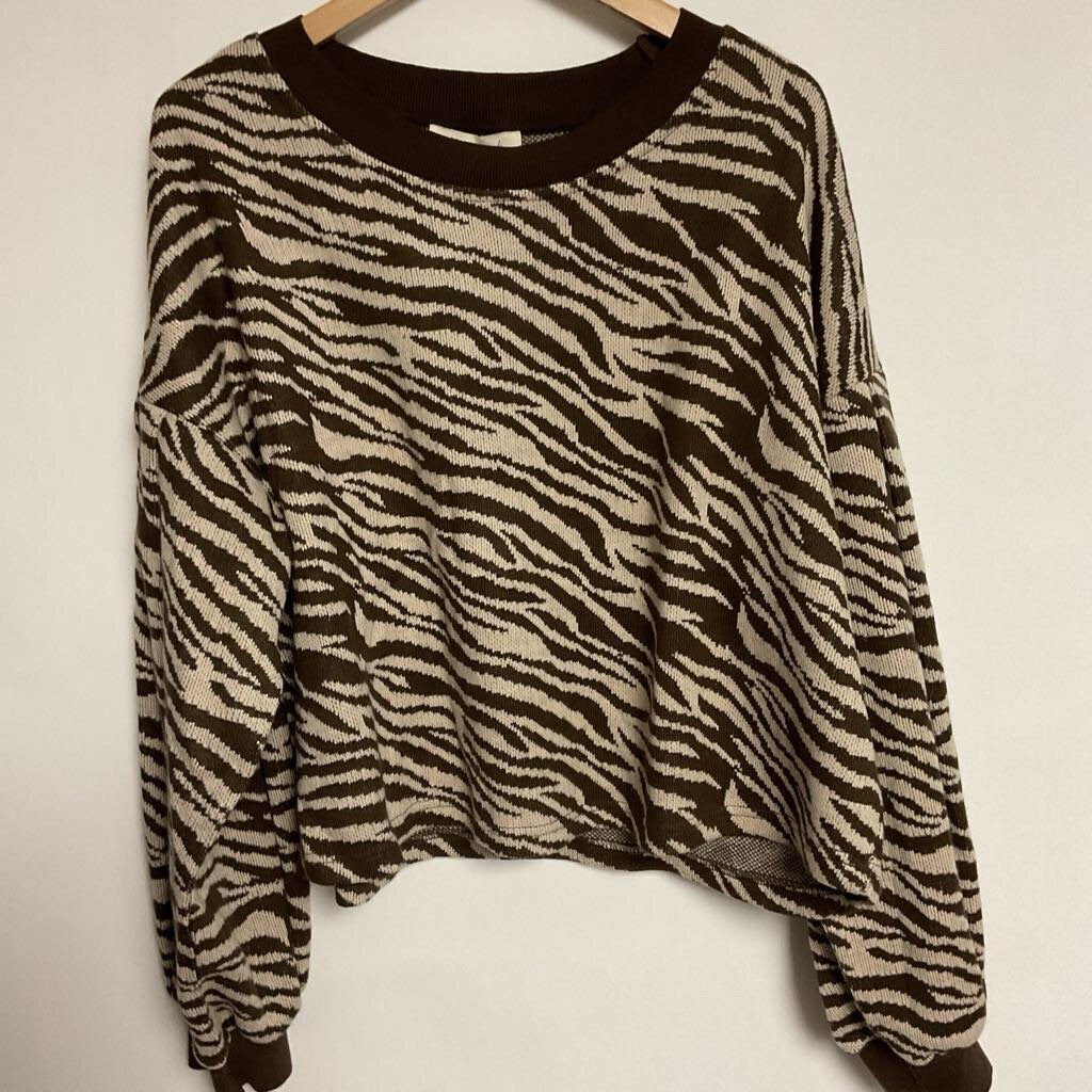 Blue tassel(anthropologie)- XL brown creme tiger striped