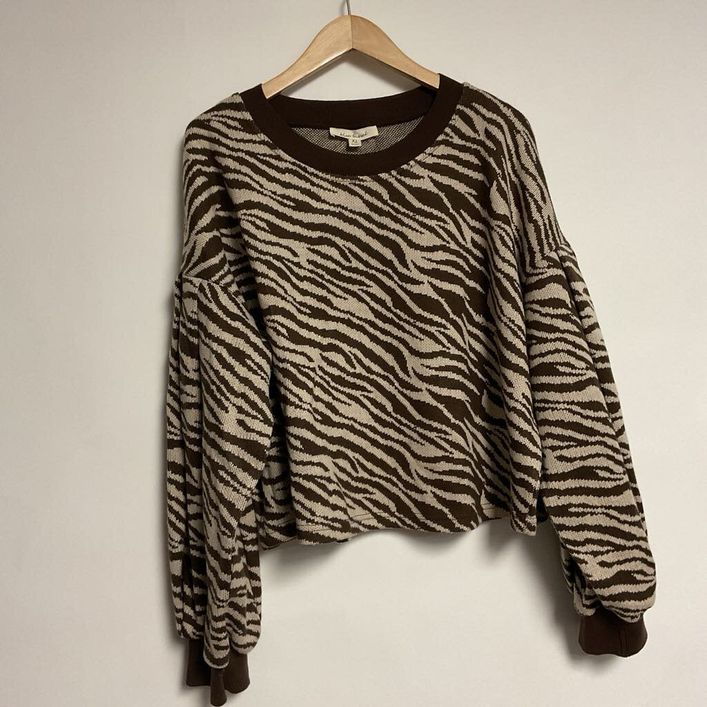 Blue tassel(anthropologie)- XL brown creme tiger striped