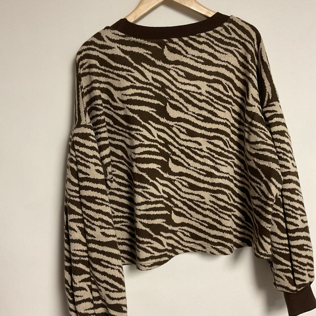 Blue tassel(anthropologie)- XL brown creme tiger striped