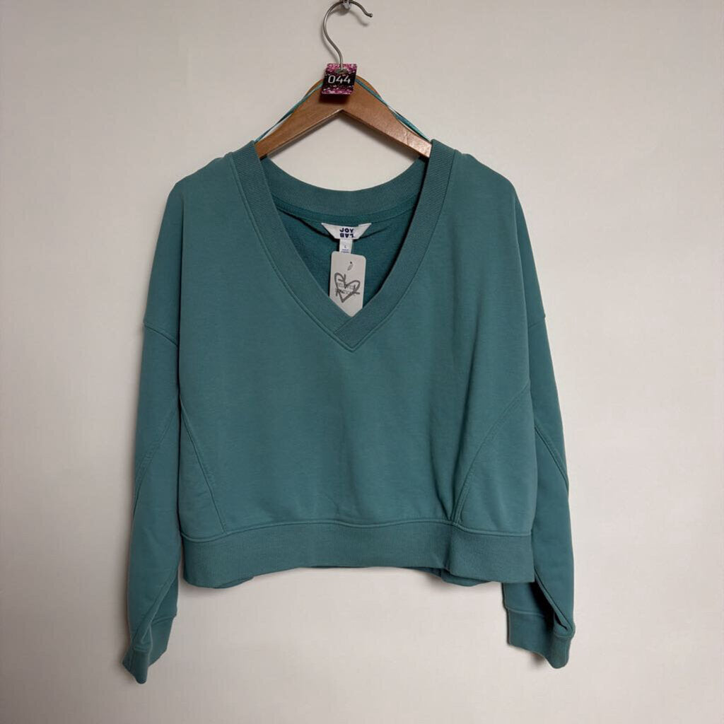 044 Joy Lab - L - Robin egg blue v neck sweatshirt
