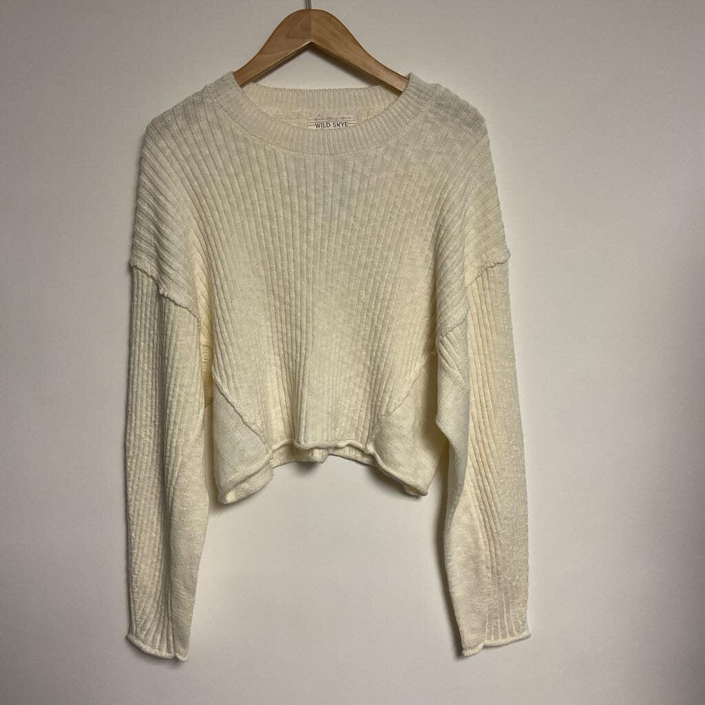 Wild Skye - L - Off White ribbed knit sweater