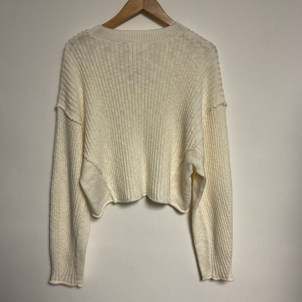 Wild Skye - L - Off White ribbed knit sweater