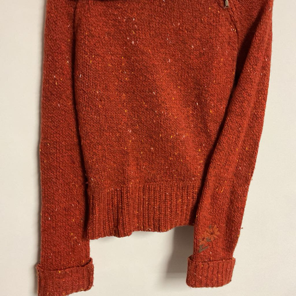 Esprit- M 59% wool orange knit zip nec'k