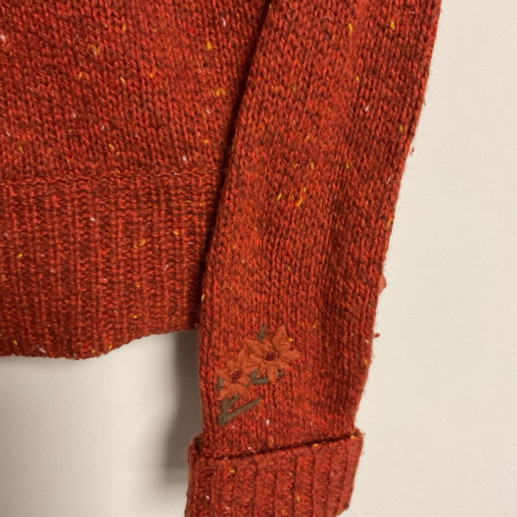 Esprit- M 59% wool orange knit zip nec'k