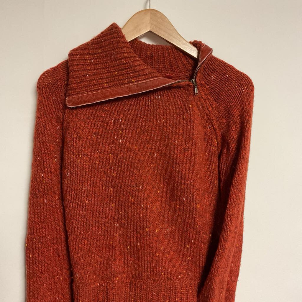 Esprit- M 59% wool orange knit zip nec'k