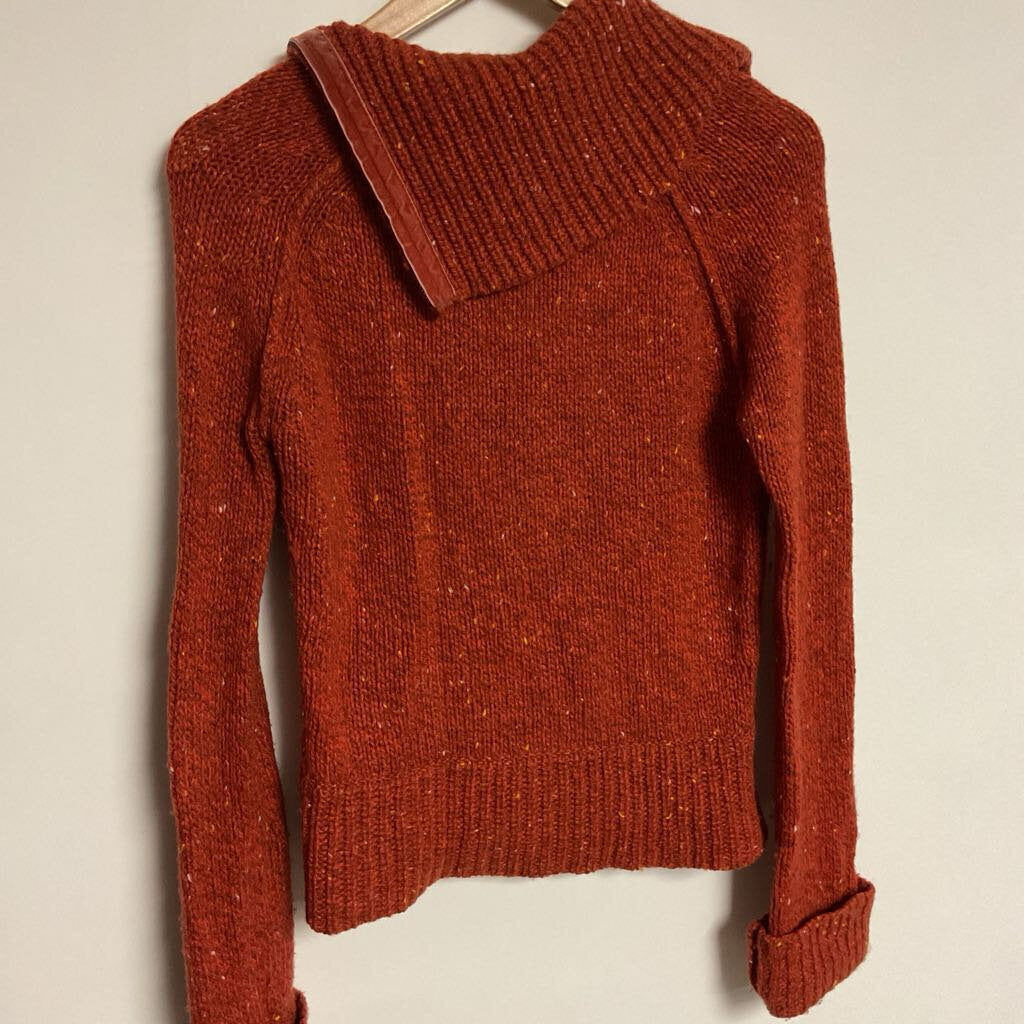 Esprit- M 59% wool orange knit zip nec'k