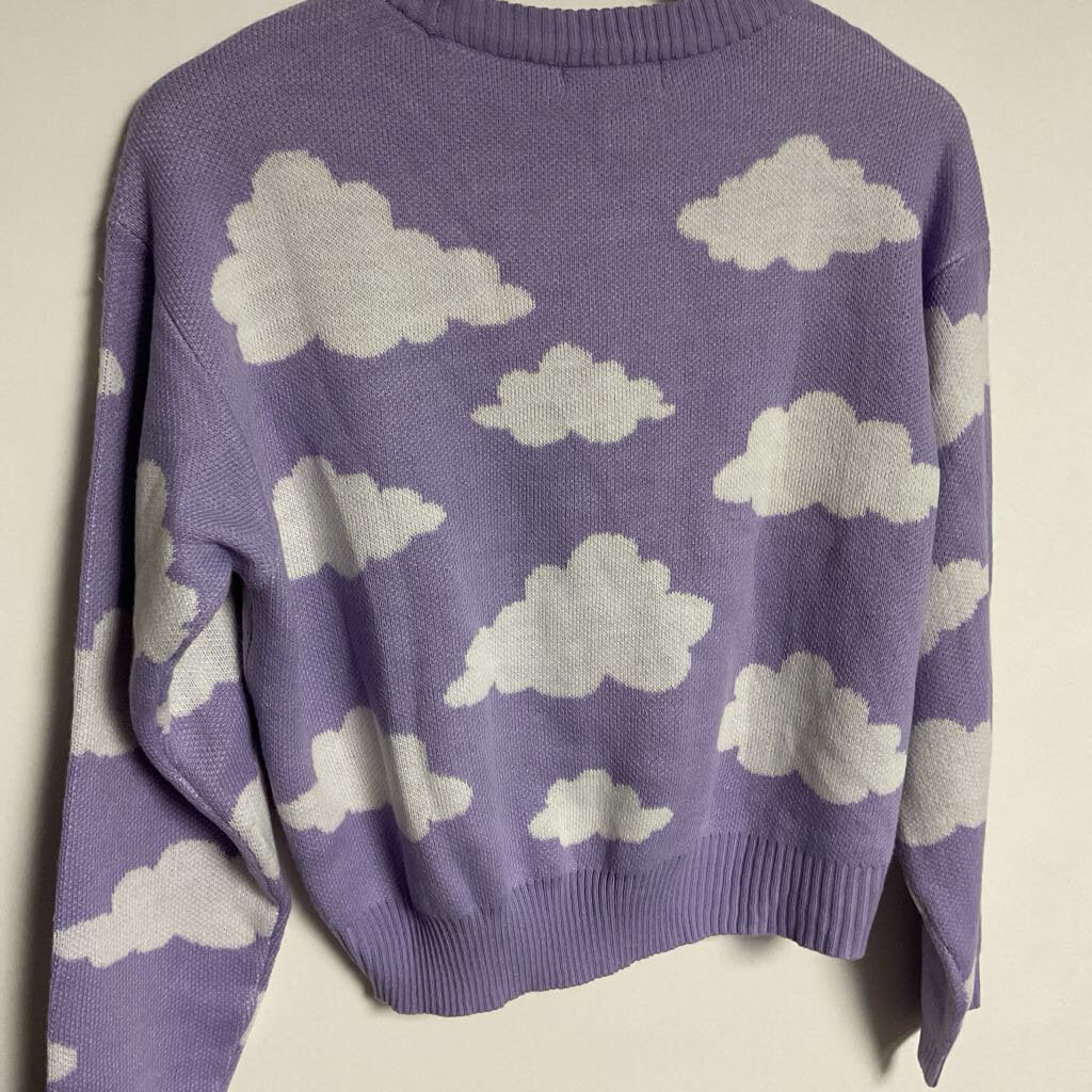 Streetwear Society - M - Purple cloud pattern knit sweater