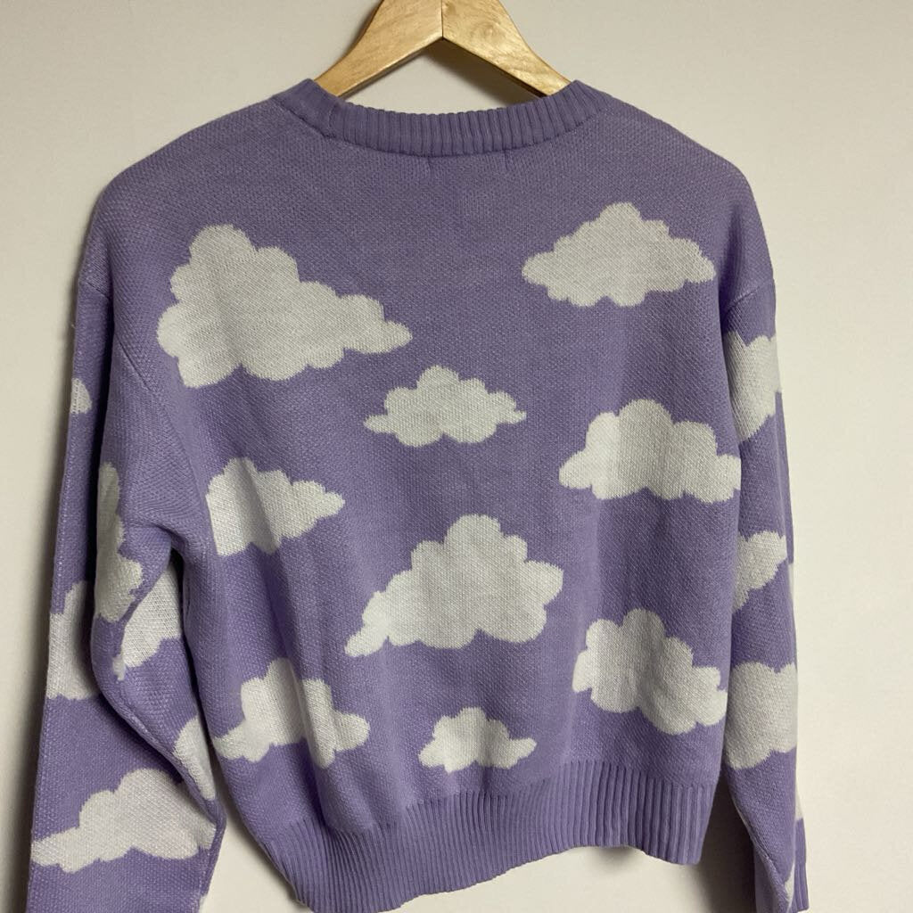 Streetwear Society - M - Purple cloud pattern knit sweater