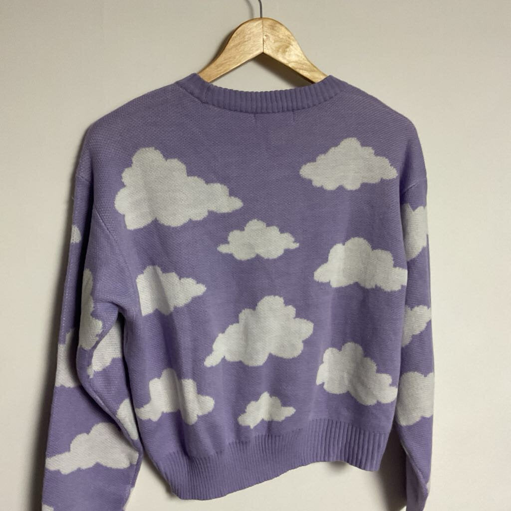 Streetwear Society - M - Purple cloud pattern knit sweater