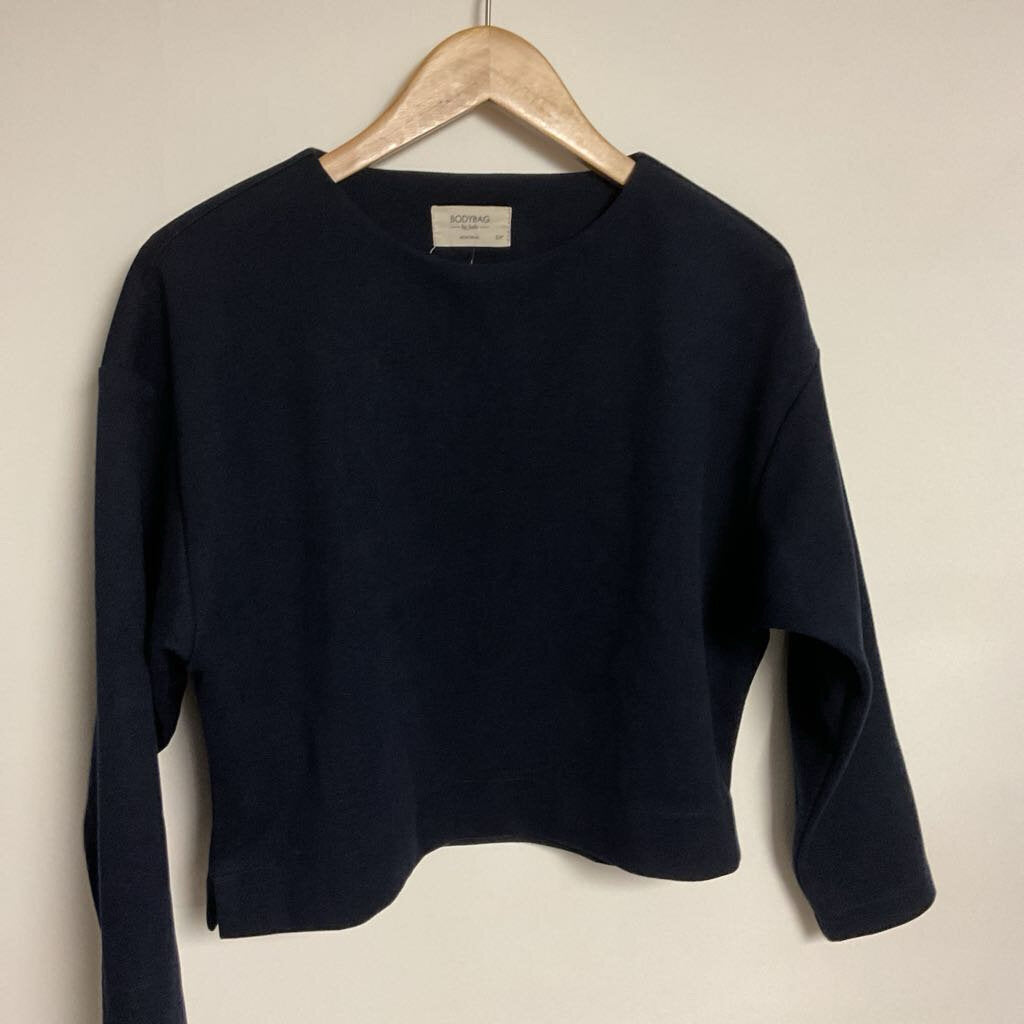 Body Bag by Jude - S - Navy boxy long sleeve top