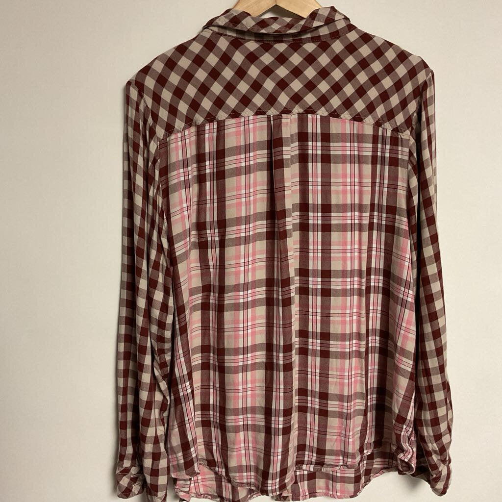 Torrid - 1X - Red pink plaid button front