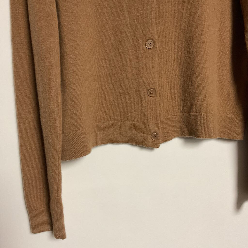 RW& Co - L- 100% Merino wool brown button front cardigan