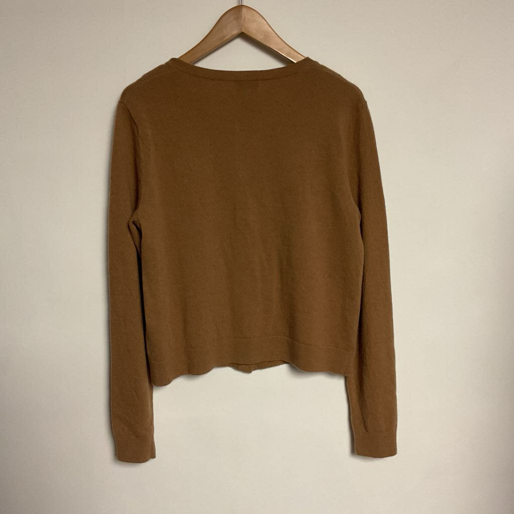 RW& Co - L- 100% Merino wool brown button front cardigan