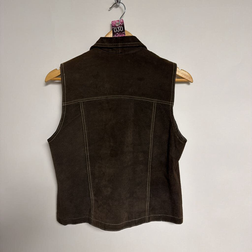030 Smart Set - M- vintage leather brown vest