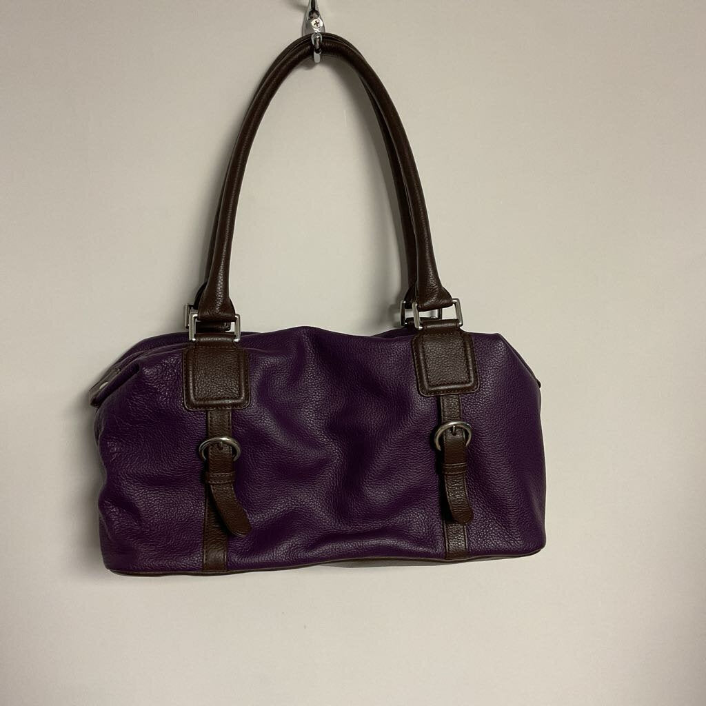 Soprano - purple/ brown small duffle bag plaid interior