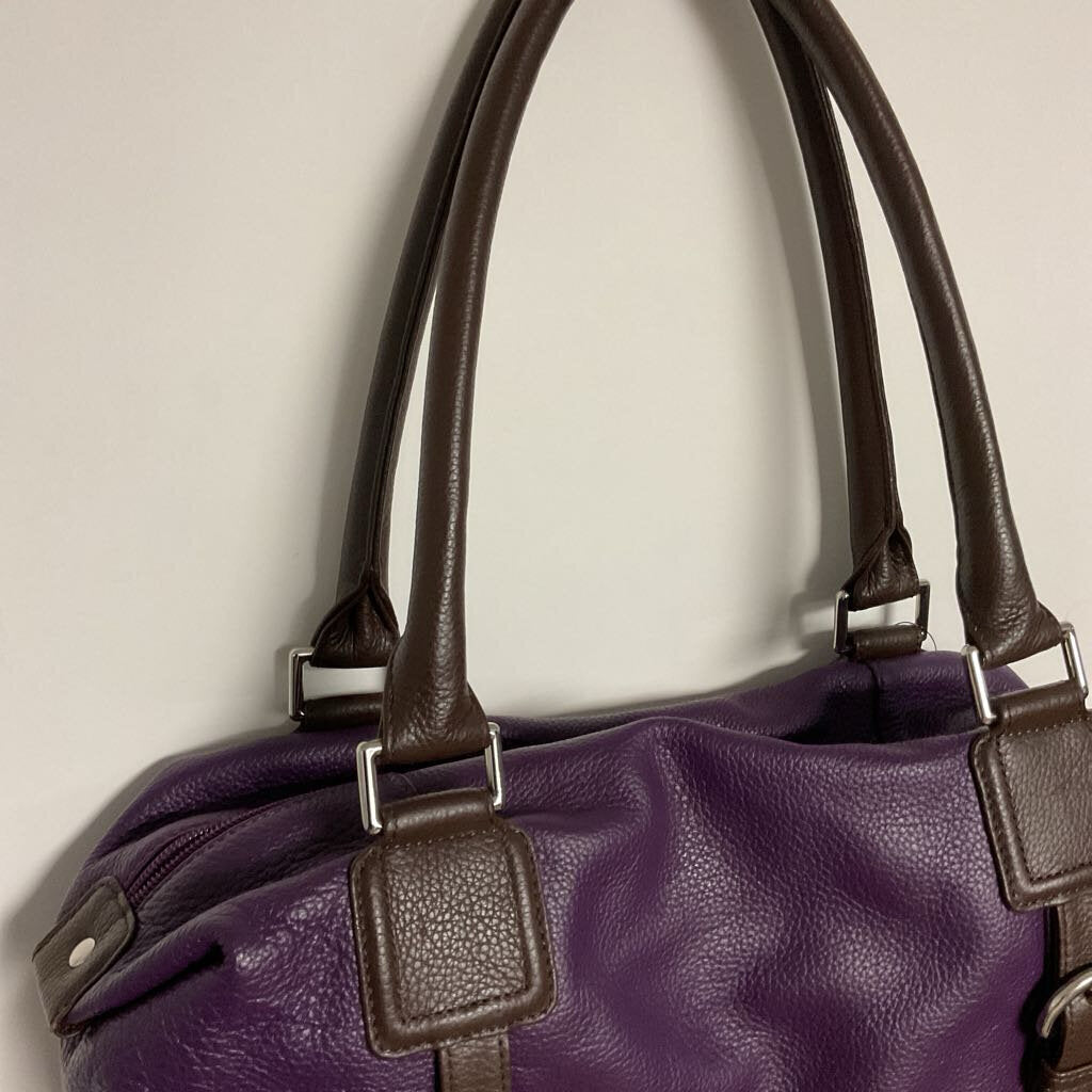 Soprano - purple/ brown small duffle bag plaid interior
