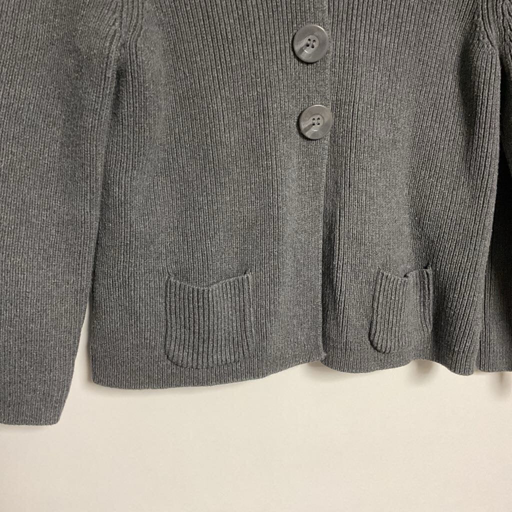 Northern Reflections - M - Grey 3 button collared cardigan