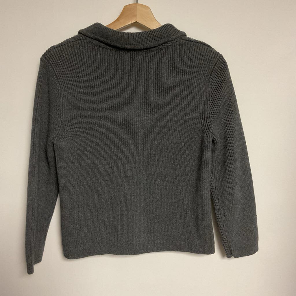 Northern Reflections - M - Grey 3 button collared cardigan