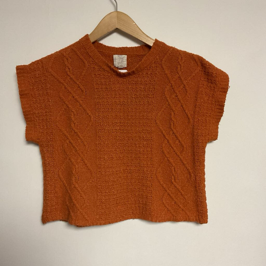 Hippie Rose - M - Orange knit short sleeve top