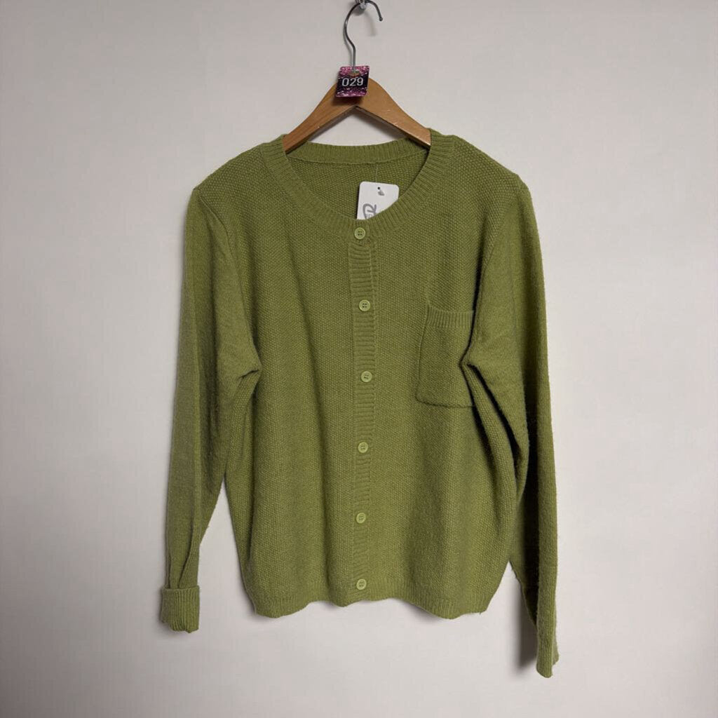 029 no brand - M - Lime green knit cardigan