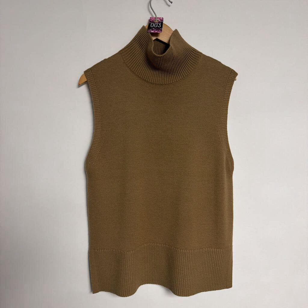 003 Babaton - XS - brown knit high neck sleeveless