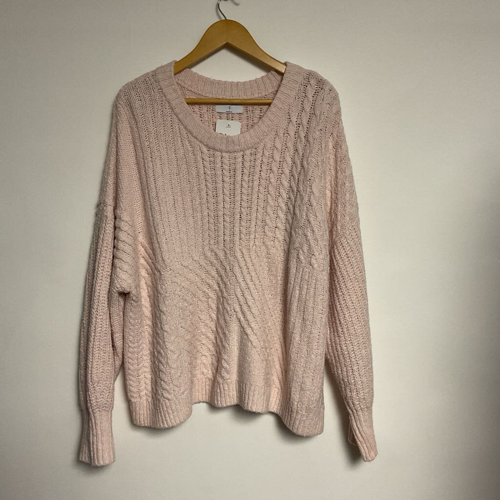 Old Navy - XL- 58% cotton pink cable knit sweater