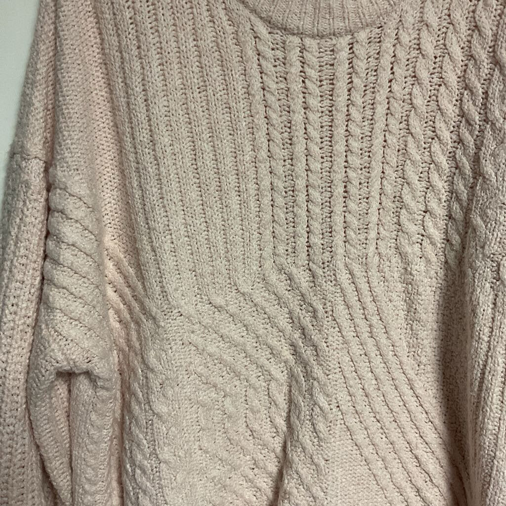 Old Navy - XL- 58% cotton pink cable knit sweater