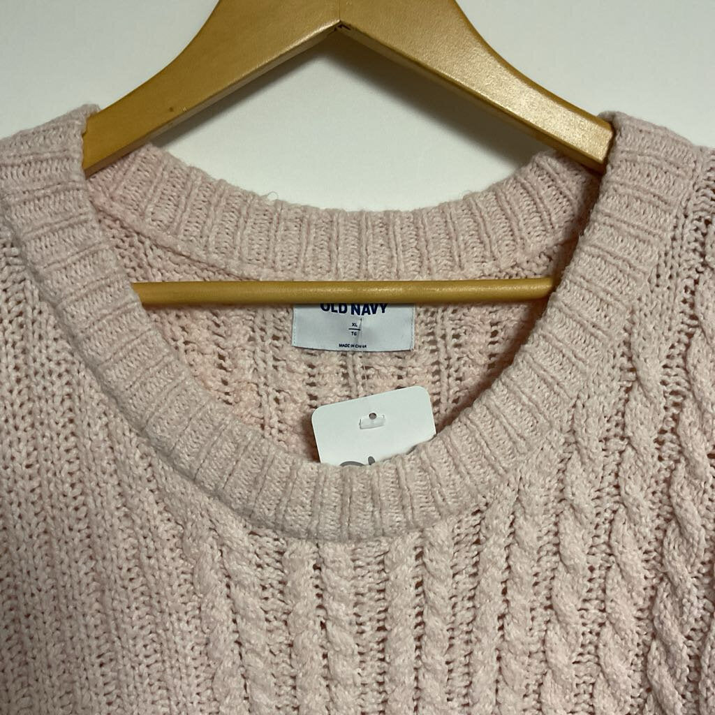 Old Navy - XL- 58% cotton pink cable knit sweater