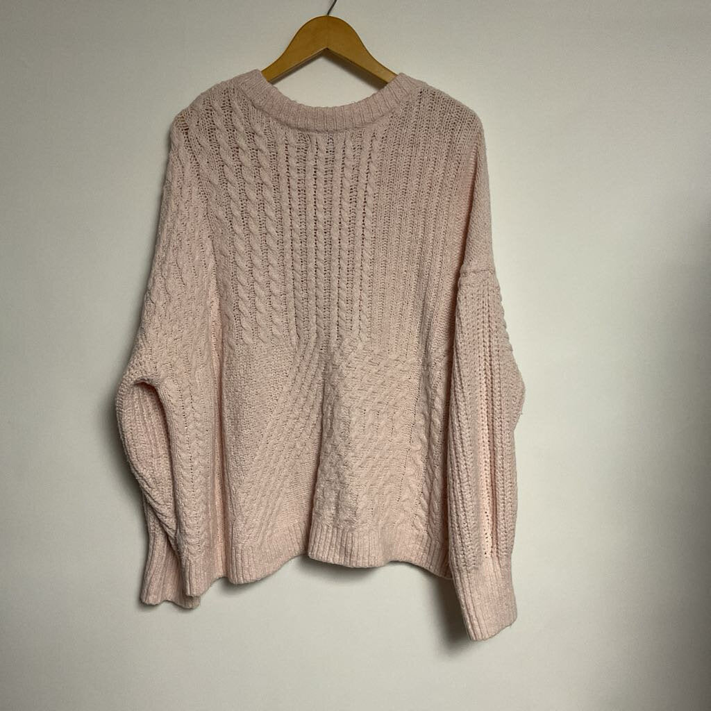 Old Navy - XL- 58% cotton pink cable knit sweater