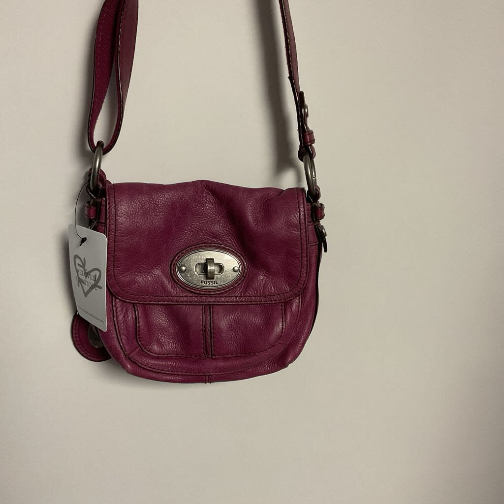 Fossil - Magenta lether crossbody purse