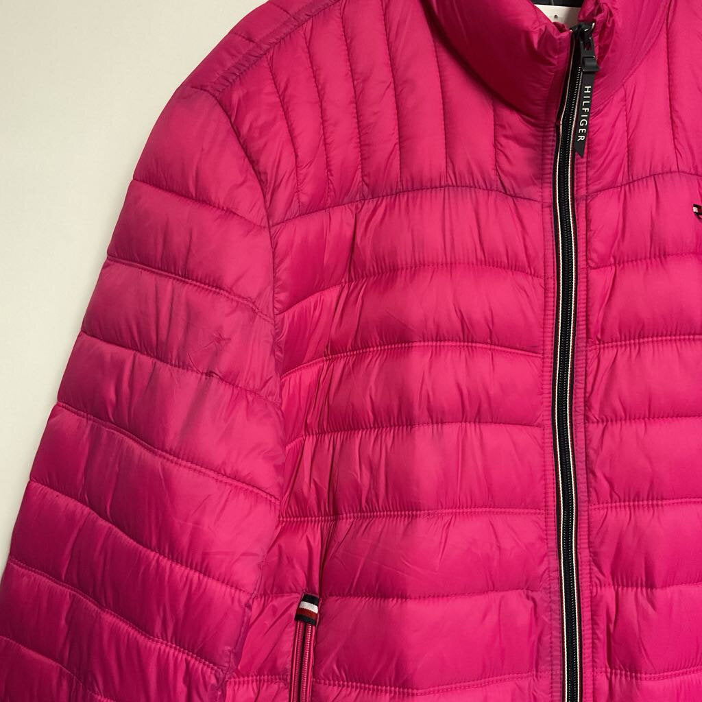Tommy Hilfiger - XL - Quilted pink packable zip front jacket