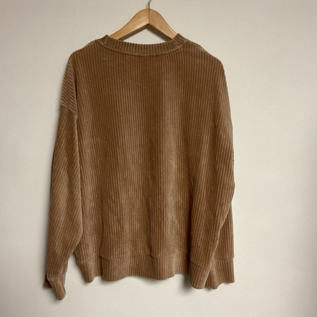 H&M - L - beige faux corduroy long sleeve