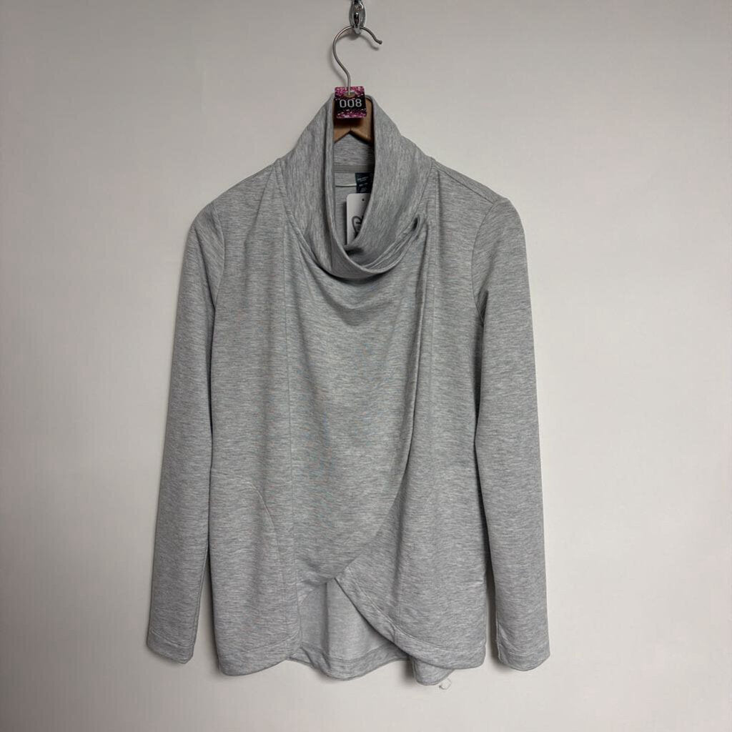 008 Joe Fresh Active - XS - Melange grey cross front snap long sleeve top