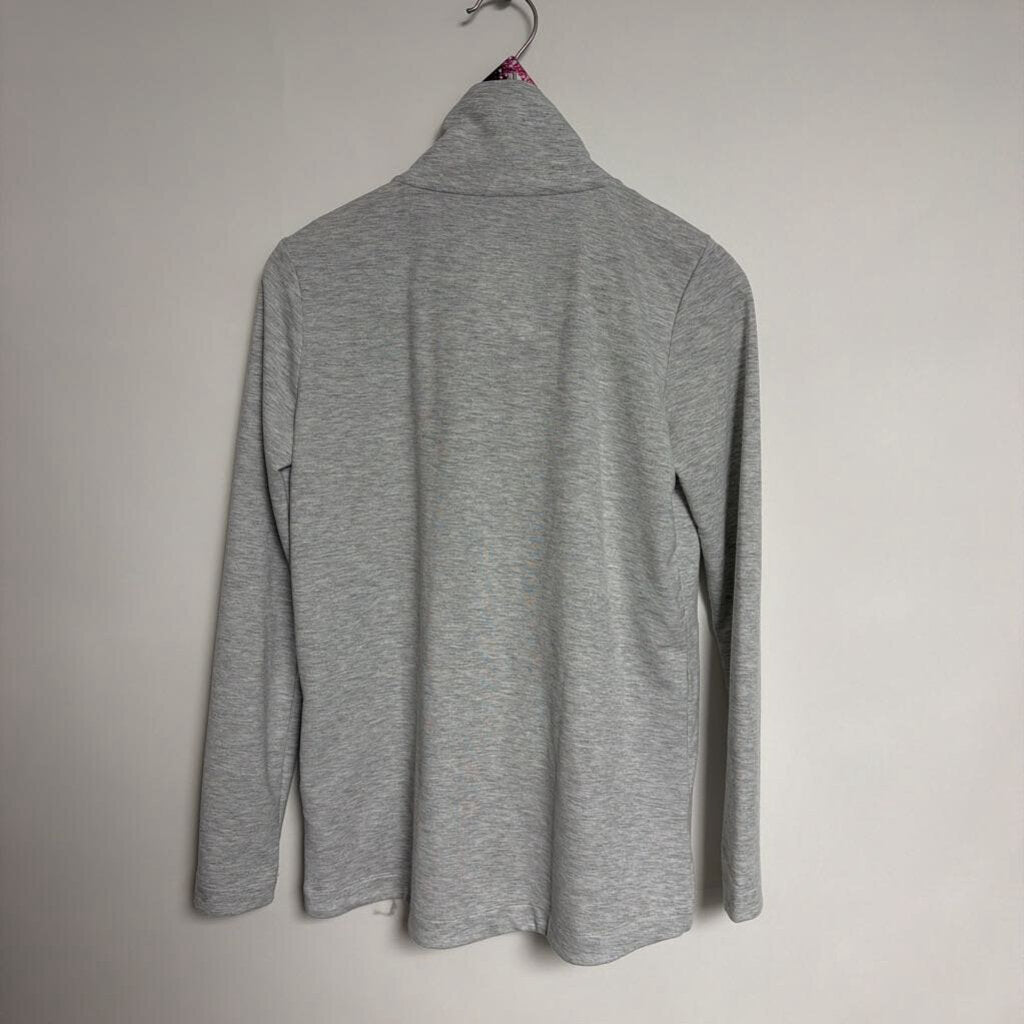 008 Joe Fresh Active - XS - Melange grey cross front snap long sleeve top