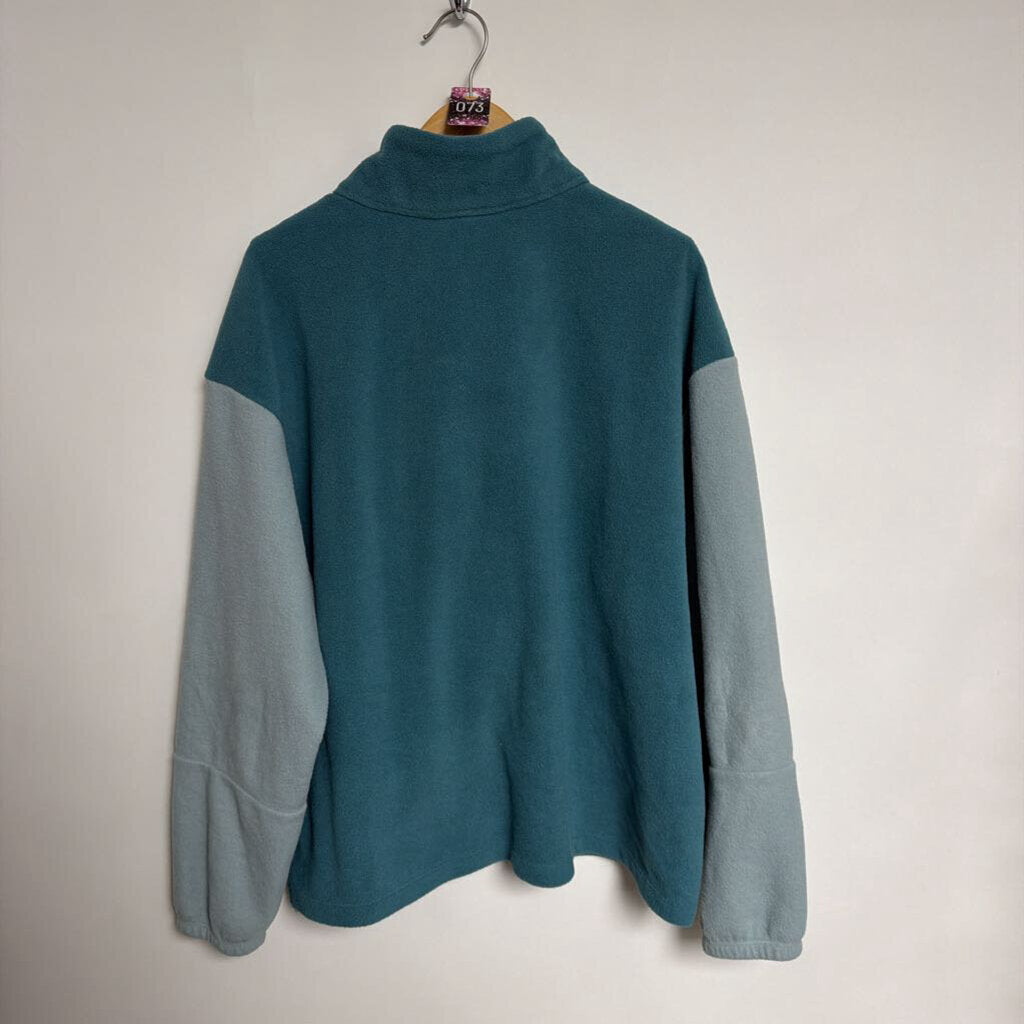 073 Patagonia - M - 2 tone teal fleece 1/4 zip