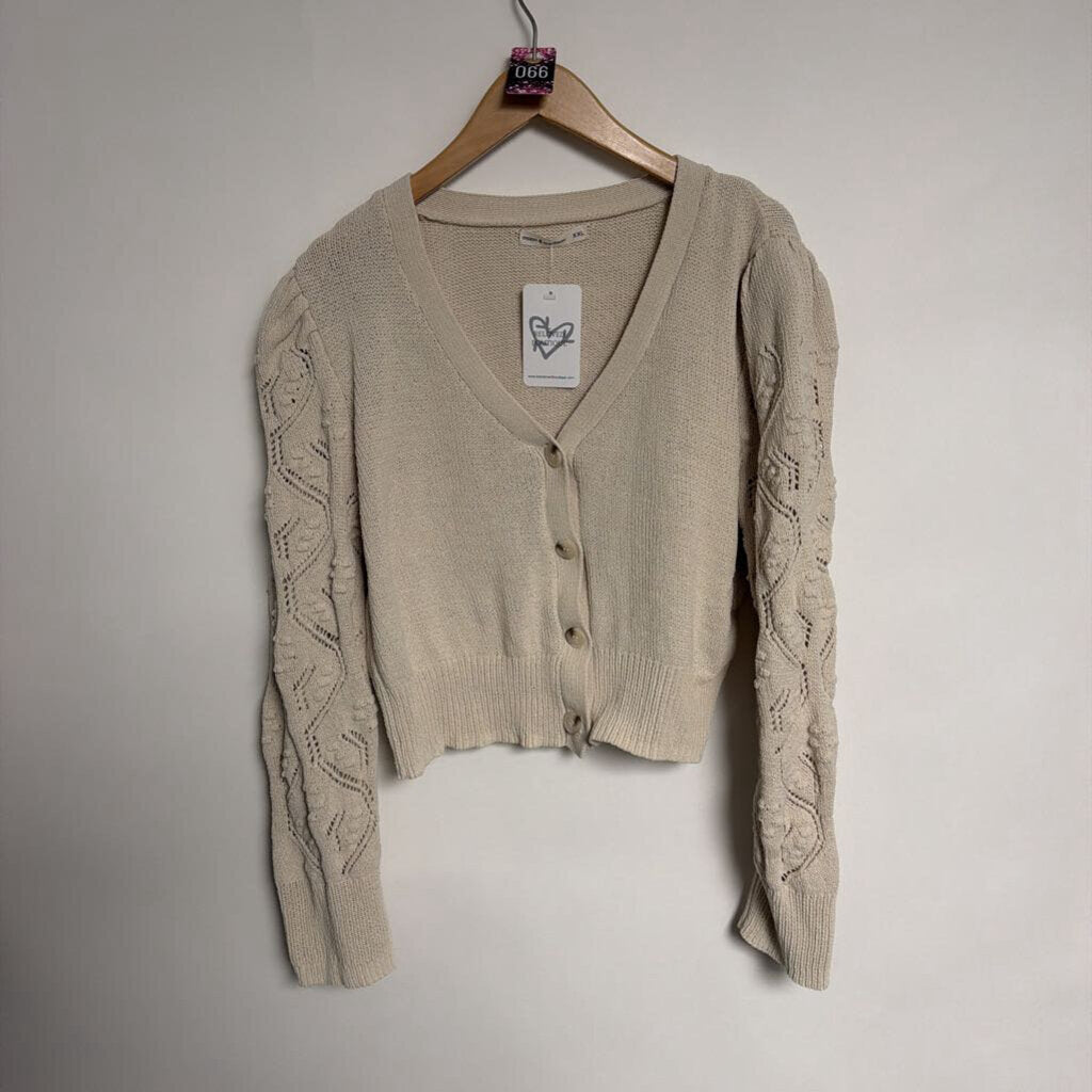 066 moon & madison - XXL creme knit cardigan