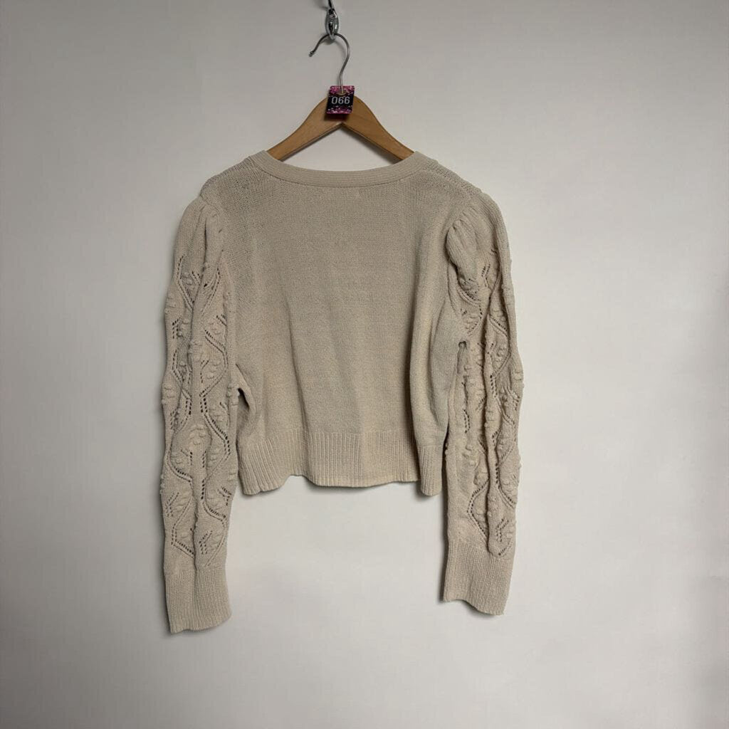 066 moon & madison - XXL creme knit cardigan