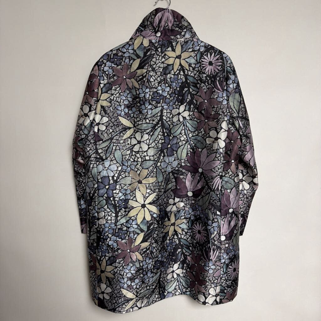 051 Red Coral - XL -  purple floral jacket