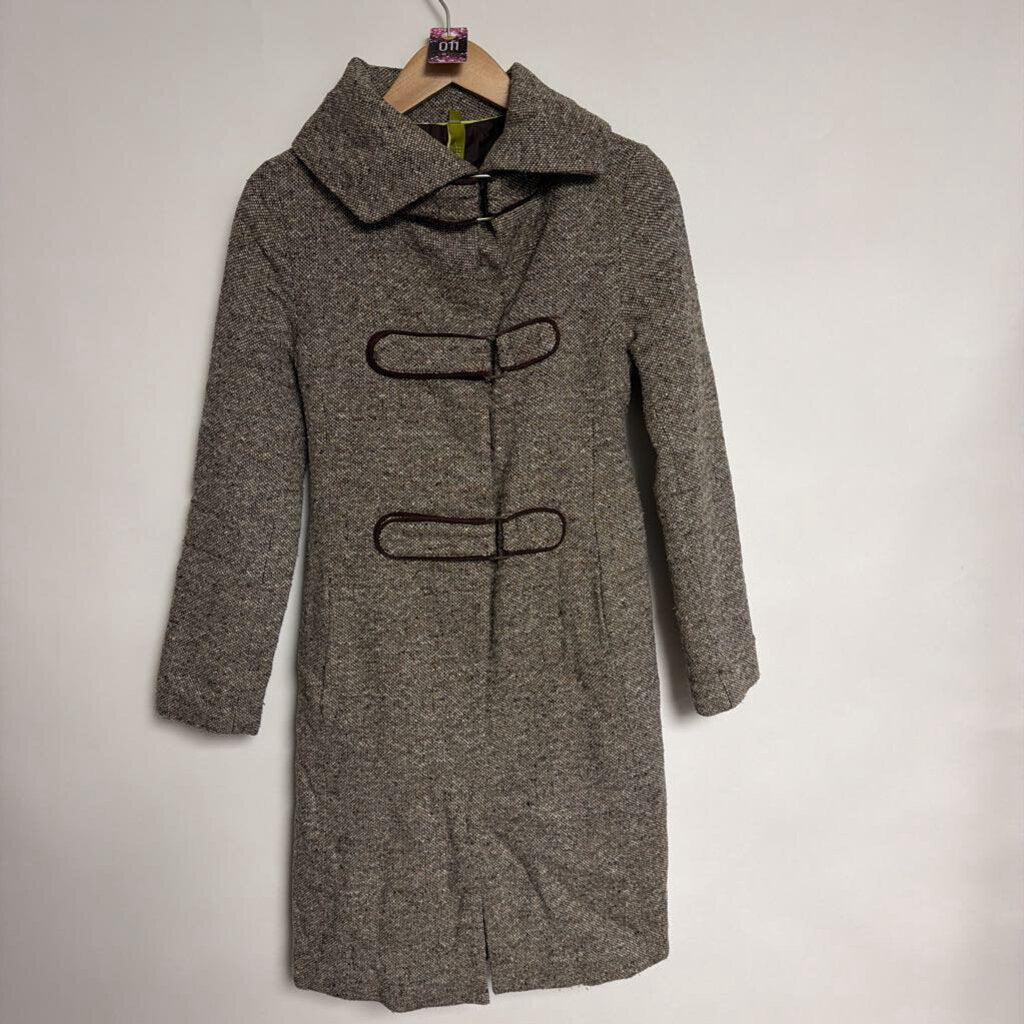011 Soia & Kyo - XS - brown white textured wool blend with 3 cross straps