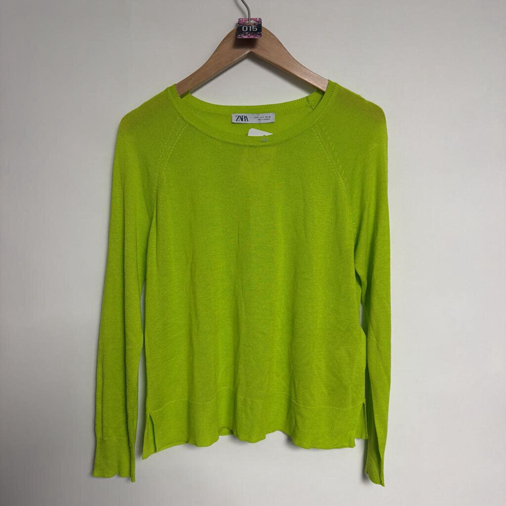 015 Zara - S - neon lime knit top